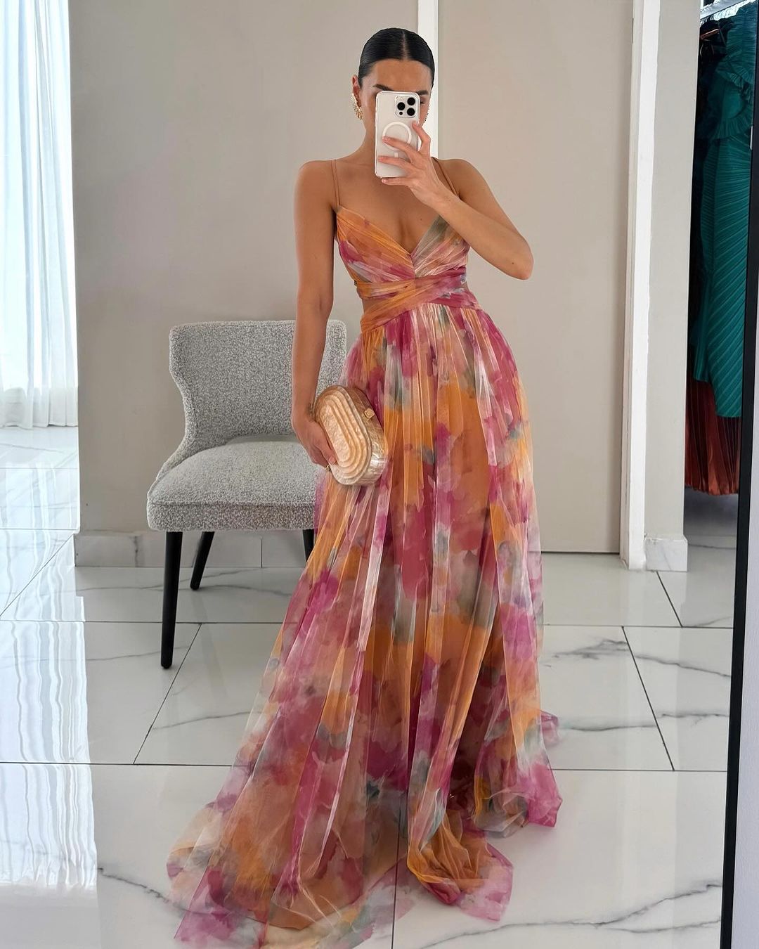 Mirella | Vestido largo con estampado floral encantador