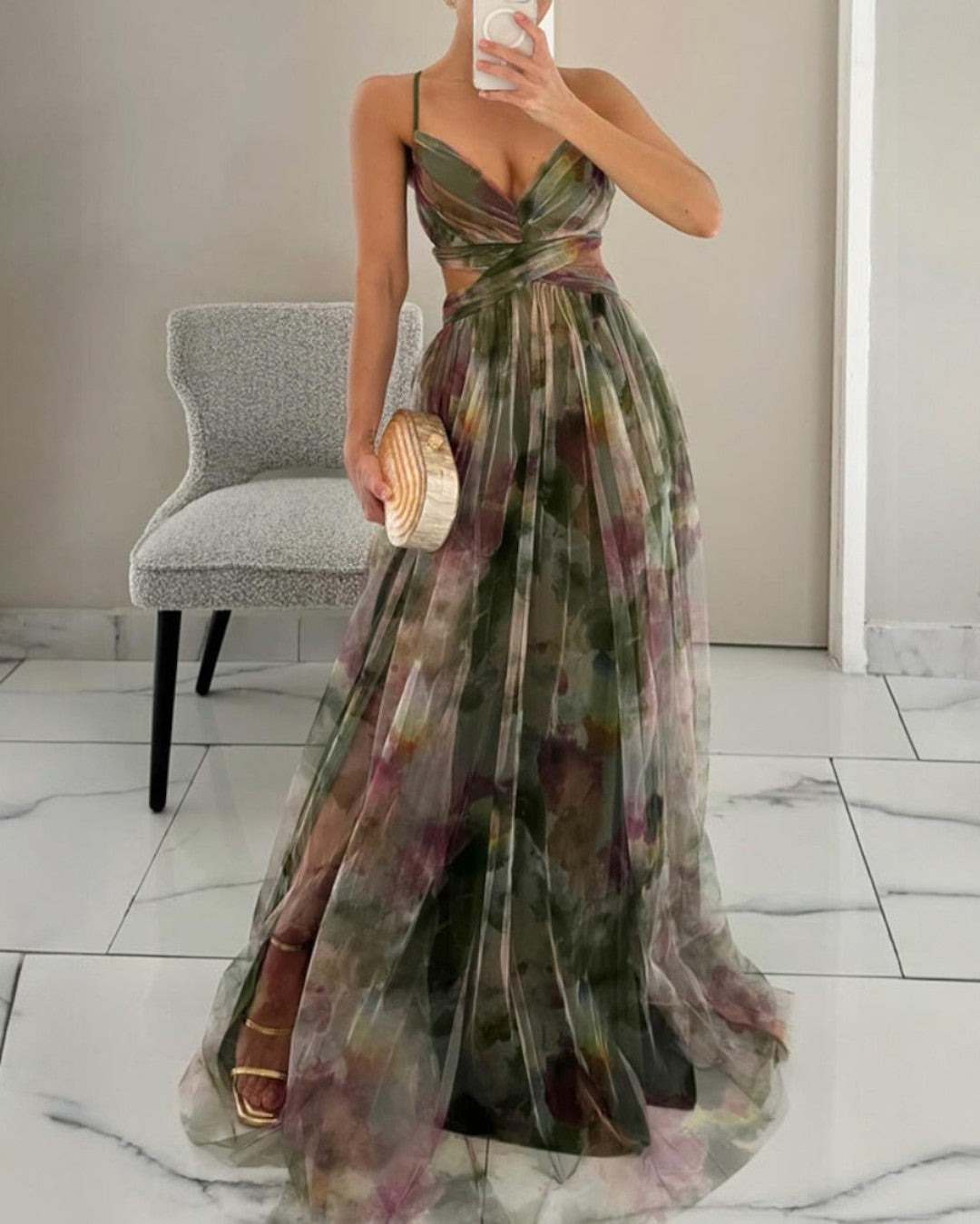 Mirella | Vestido largo con estampado floral encantador