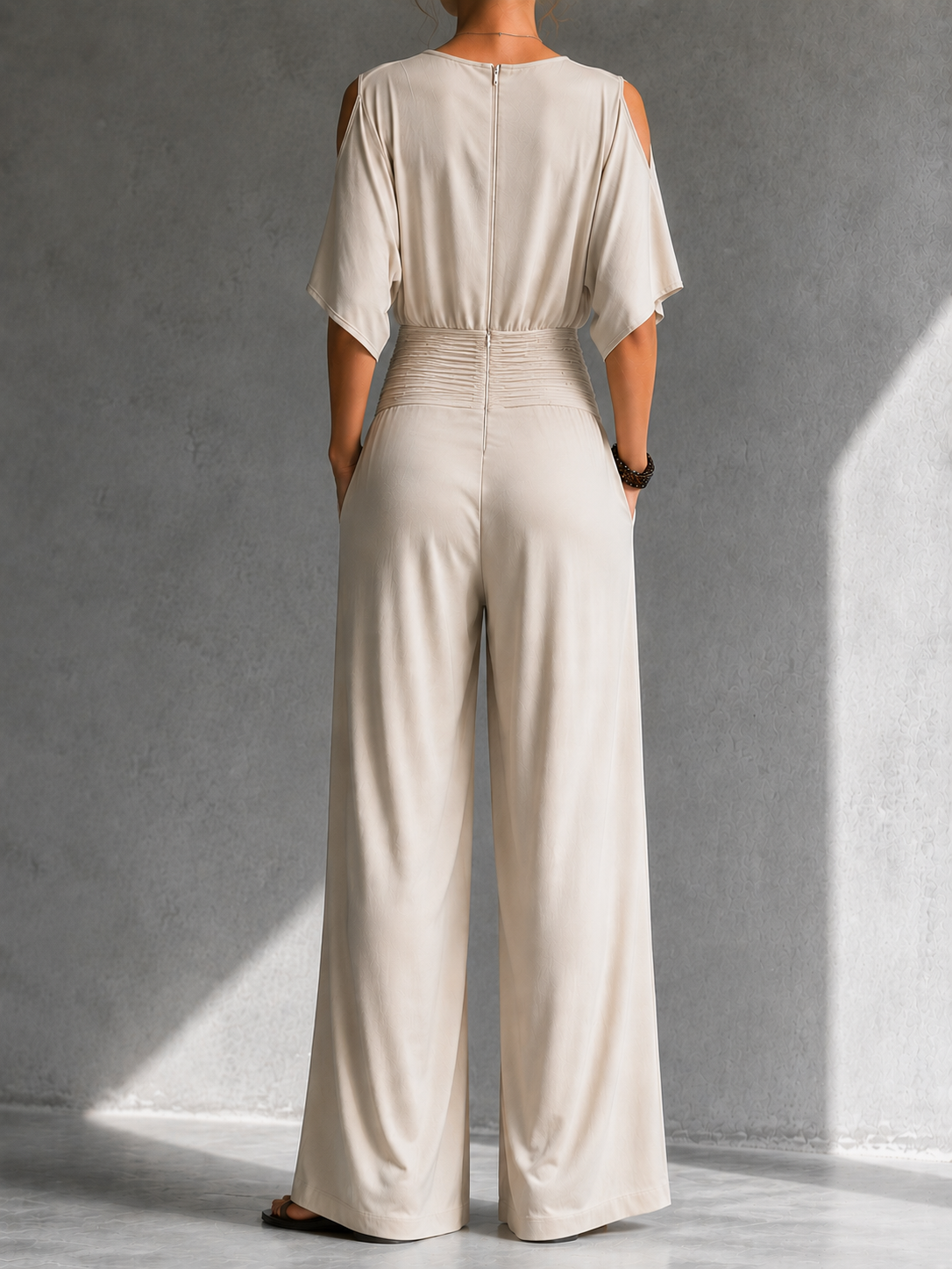 Katerin | Conjunto elegante con efecto cruzado y pernera ancha