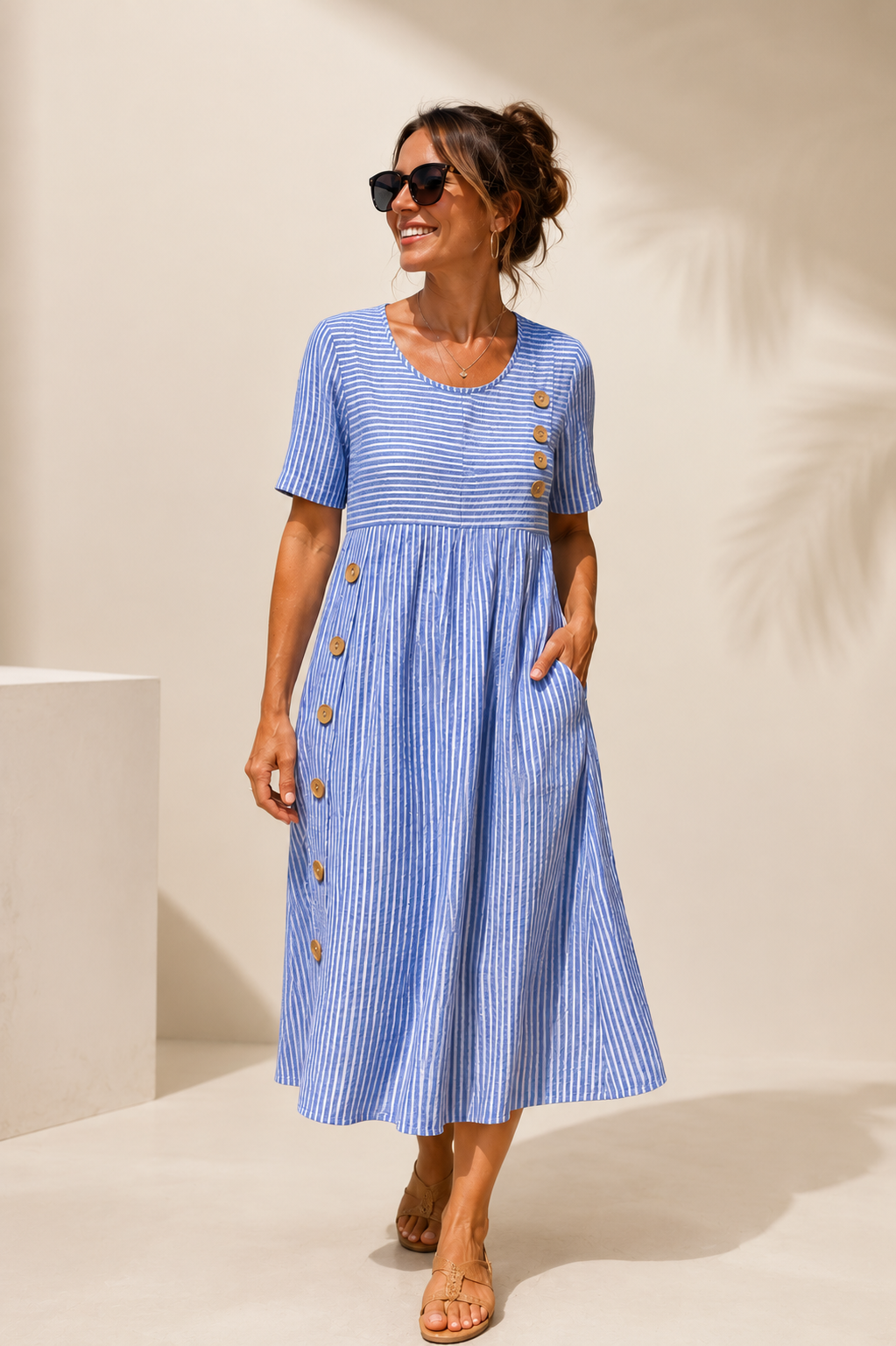 Martha | Vestido midi a rayas