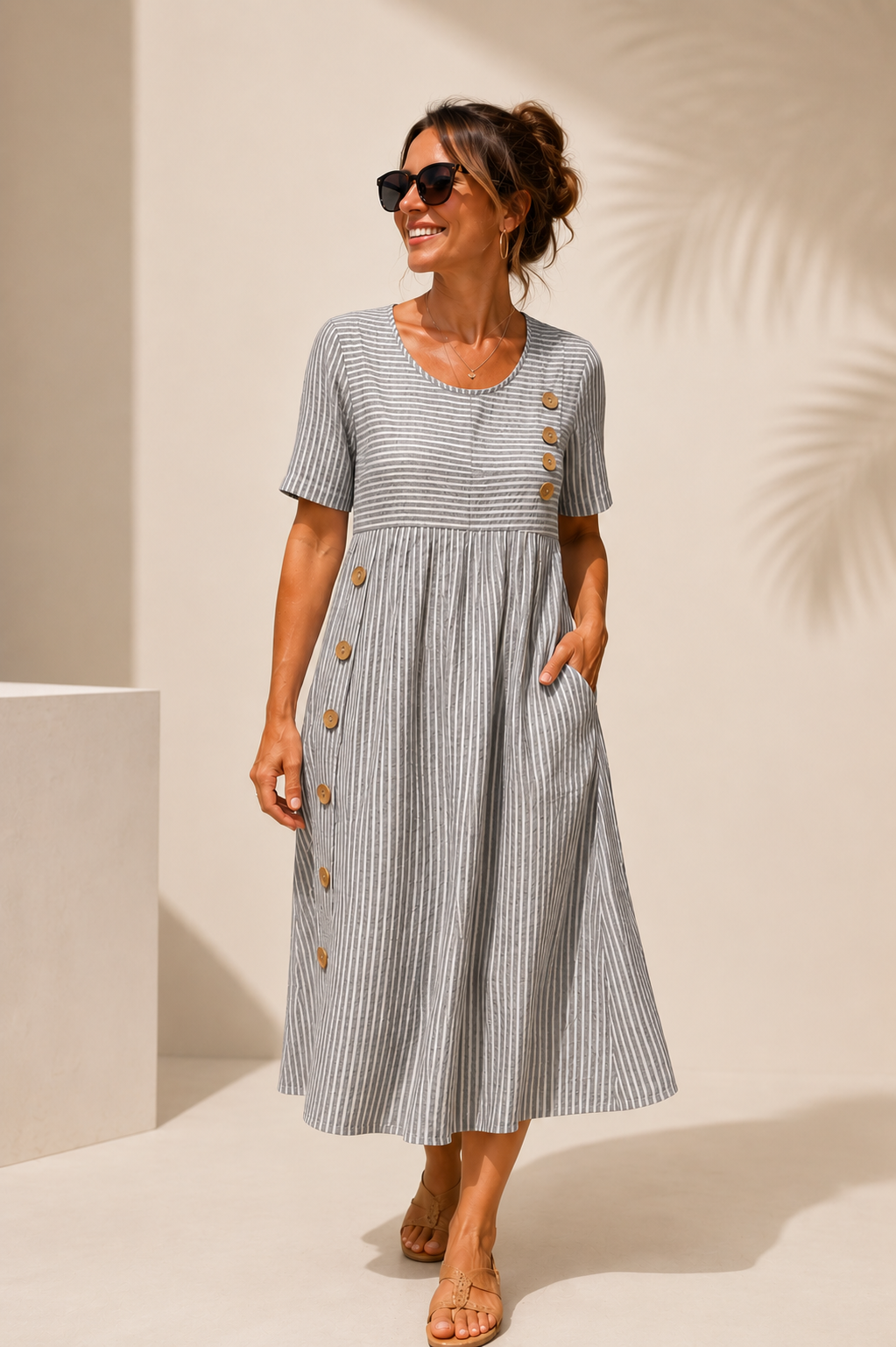 Martha | Vestido midi a rayas