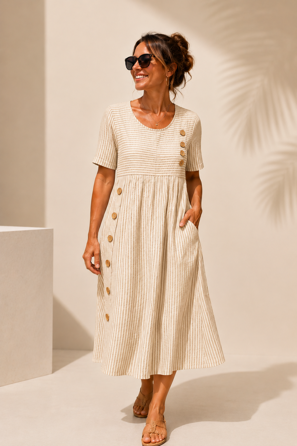 Martha | Vestido midi a rayas