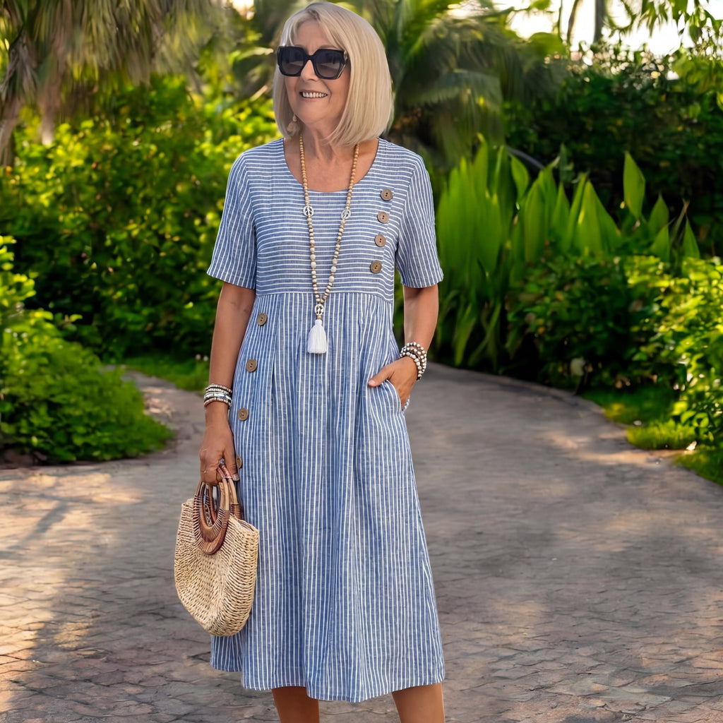 Martha | Vestido midi a rayas